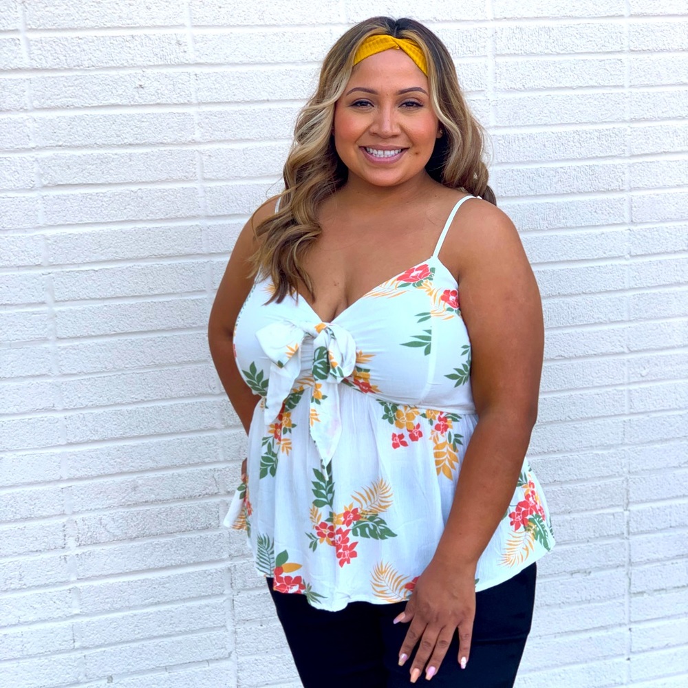 White Tropical Tank Top